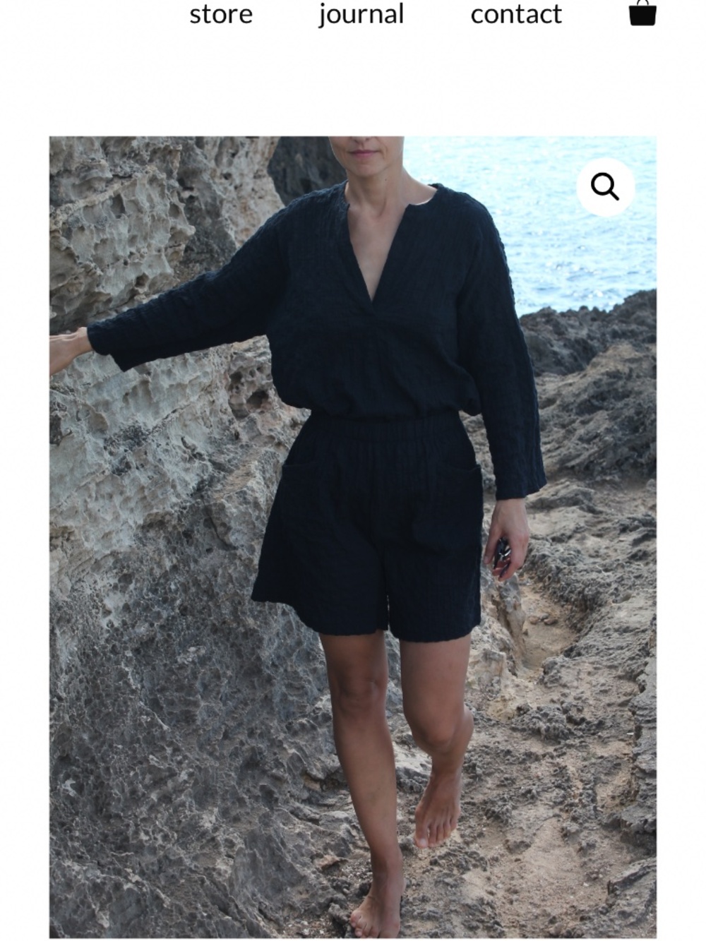Blava shirt and shorts navy blue - at home elegance made in Spain size S
